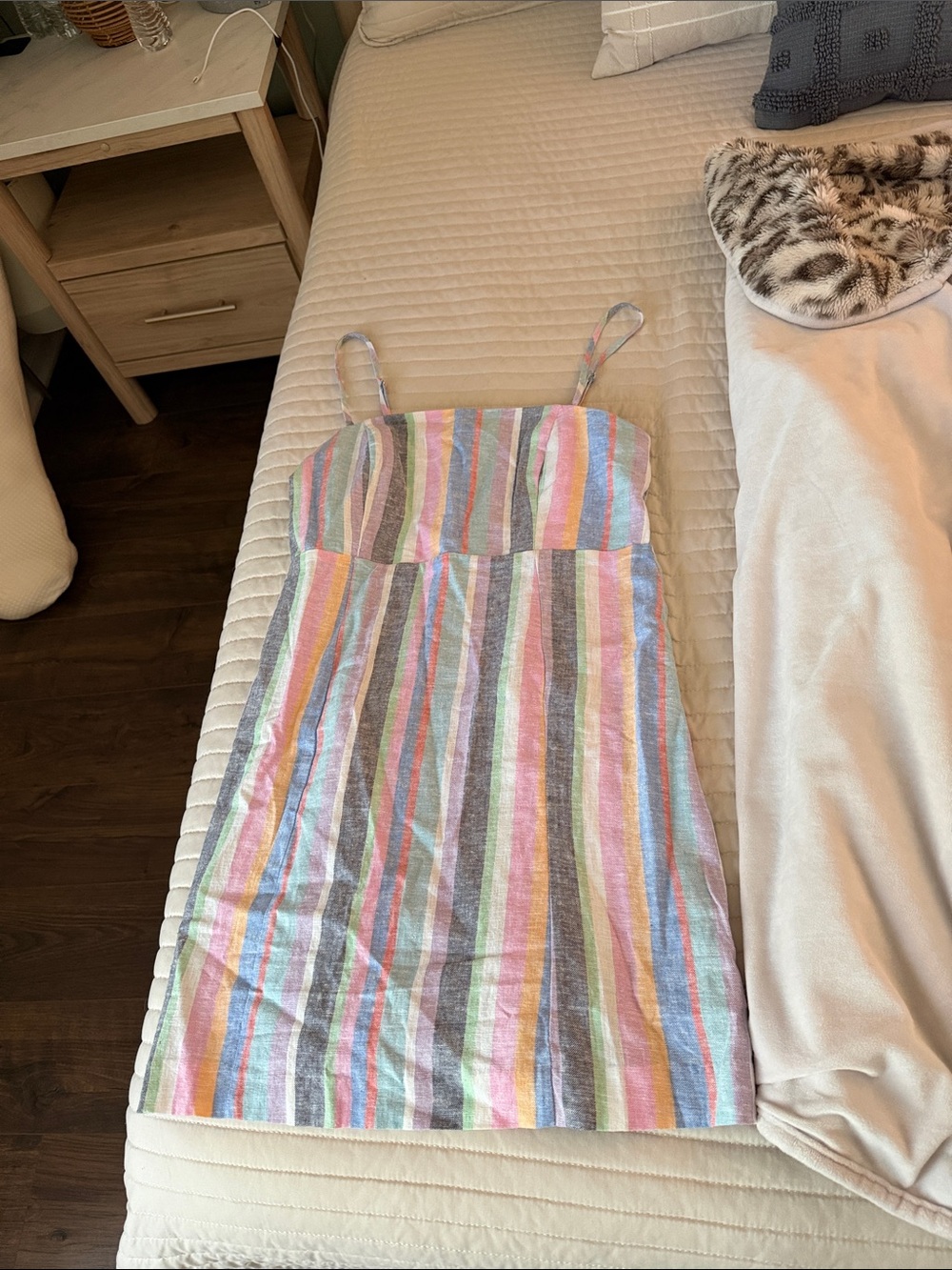 GAP Multicolor Pastel Striped Spaghetti Strap Dress